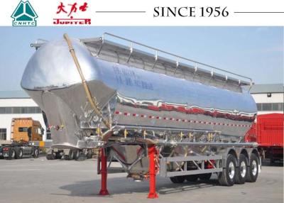 China Light Aluminum Flour Bulk Cement Tanker Trailer W Type With Airbag Suspension for sale