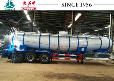 China V Shaped 35 Tons Oil And Chemical Tanker 3 Axles With Spring Suspension for sale