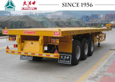 China 3 Axle Flatbed Trailer , 20-45ft High Bed Trailer For Carrying Bulk Cargo for sale