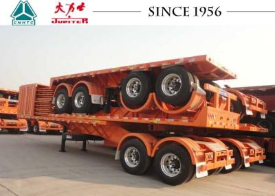 China 20FT/ 40FT Flatbed Container Trailers , Dropside Flatbed Tractor Trailer for sale