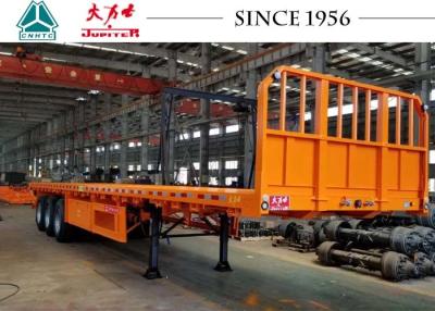 China 3 Axle Flatbed Trailer With Front Seitenwand, Flachbettpkw-anhänger-langes Leben zu verkaufen