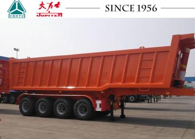 China Square Shape 4 Axle Heavy Duty Tipper Trailer For Transport Mine / Sand / Gravel for sale