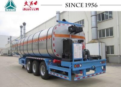 China 35 CBM 40 Tons Bitumen Trailer , Carbon Steel Asphalt Trailer With Burner for sale