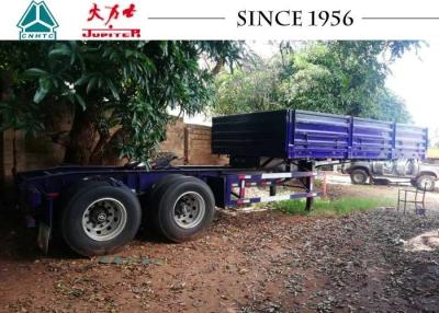 China 2 Axle Interlink Flatbed Trailer With Drop Side for sale