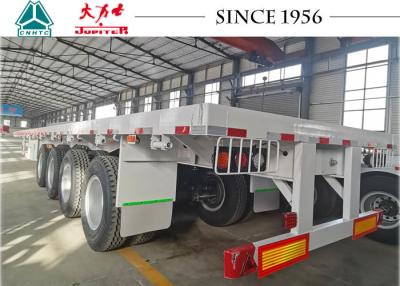 China 55T 4 Axle Carbon Steel Q345B Flatbed Semi Trailer For Heavy Cargo Transport for sale