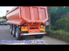 3 Axle Heavy Duty Tipper Trailer 40T Payload  27CBM Mechanical Suspension