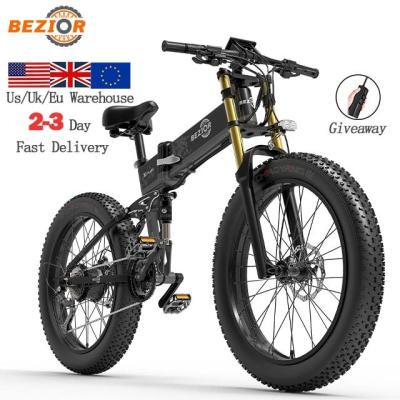 China New Bezior Standard X Plus Fat Ebike Two Wheel Electric Bicycle Electric Drive 1500w 17.5ah Battery 26 Inch Folding Electric Bike for sale