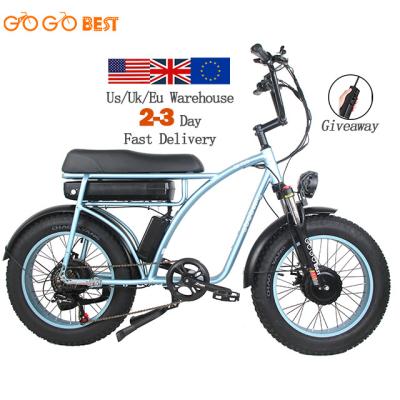 China 48V 17.5AH Lithium Battery Dual Motor Bikes 2000W Standard Electric Moped Fat Bike 20inch Retro Electric Bike for sale