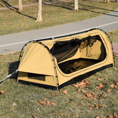 China New Design 2 Person I 2021 Canvas Rise Tent Roof Top Tent Swag Extended Type Camping Tent for sale