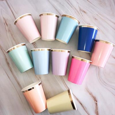 China Paper Disposable Paper Cups Colorful Thickened Coffee Cold Drink Cups Environmentally Friendly Material Children's Household for sale