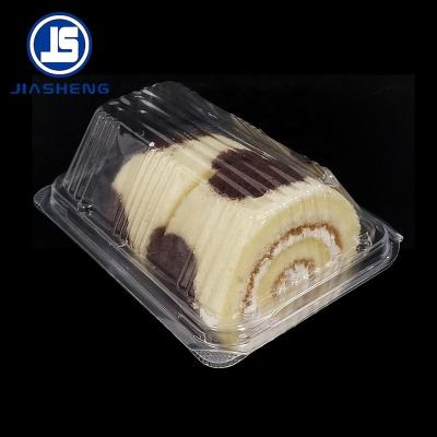 China Disposable Eco Friendly Customize Disposable Take Out Container Transparent Plastic Clamshell Cake Box for sale