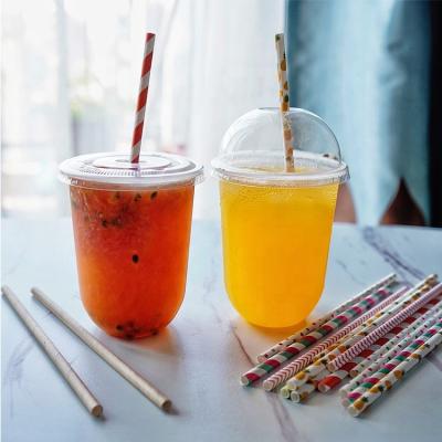 China Food Grade Biodegradable Biodegradable Flat Mouth Thicken Paper Straw For Bubble Tea for sale