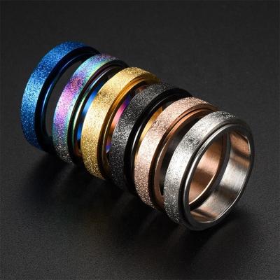 China Wholesale CLASSIC Jewelry Mens Womens Spinning Finger Icing Stainless Steel Ring For Anxiety Ring Spinning Fidget Anti Anxiety Spinner for sale