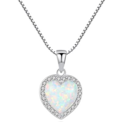 China Charm Pendant Necklace Jewelry 925 Sterling Silver Necklace Matching Styles Silver Luxury Heart Zircon 3 Color Engagement Wedding Gift for sale