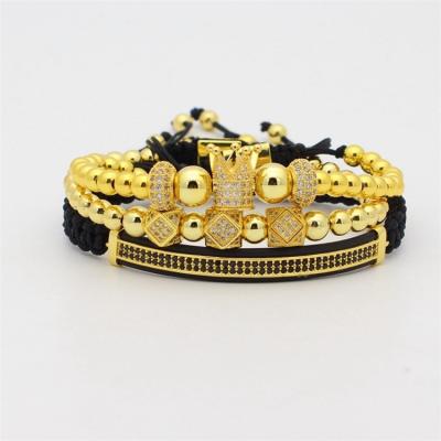 China Fashion Luxury Multi Color Choose Forever Jewelry Crown Charms Couple Bead Bracelet Macrame Bracelets For Women for sale