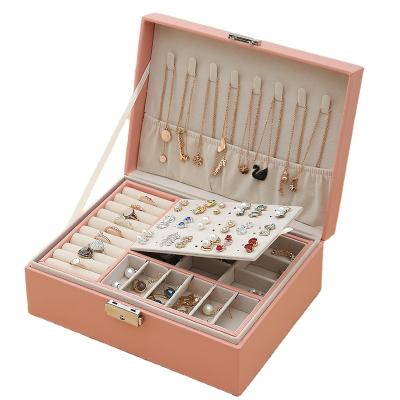 China Wood+Luxury Wooden Jewelry Boxes Earring Necklace Earring Jewelry Box Wooden Storage Case Wholesale Leather Jewelry Box for sale