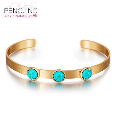 China Fashion Natural Turquoise Cuff Bracelet On Sale New 2019 Hot Women Men Bracelet Fashion Jewelry Party Prom Gift for sale