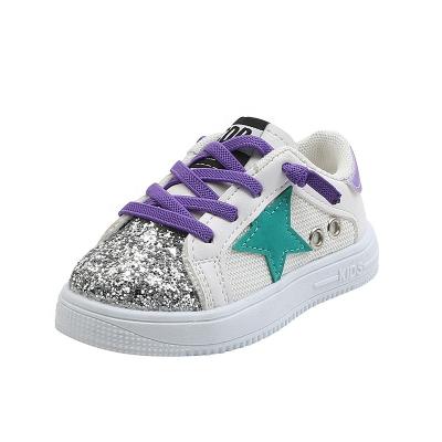 China Unique Children's Casual Sports Sequined Soft Deodorization Shoes Simple Lightweight Comfortable Sneakers Sequin Flats for sale