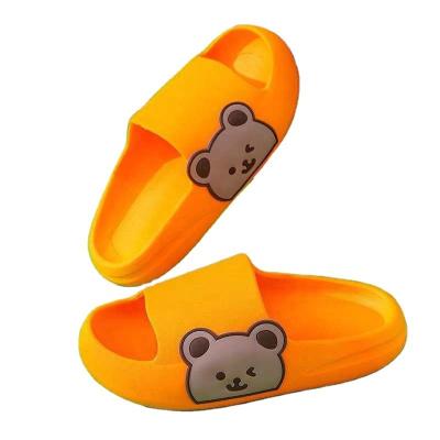 China PVC Cute Open Bear Kids Home Waterproof Children's Soft Toe Bottom Slip Non Slip Thick Indoor Slippers for sale