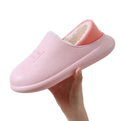 China Fashion Utune trend waterproof slippers cotton fabric warm indoor outdoor autumn and winter thick bottom for sale