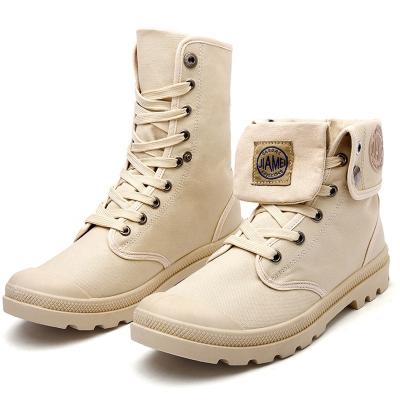 China High Top Bent Cowboy Military Army Combat Deodorization Style Shoes Canvas Round Toe Outdoor Leisure Boots for sale