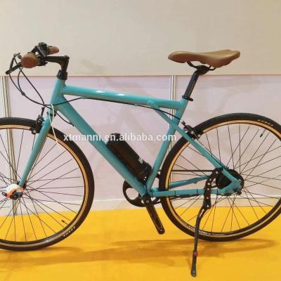 China Aluminum Alloy Lithium Battery Frame Electric Bicycle 250W 700c Rear Motor Urban Road Ebike for sale