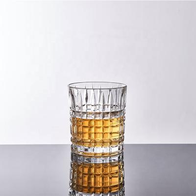 China 300ml Sustainable Barware Crystal Engraved Whiskey / Bourbon Vodka Glass For Hotel And Restaurant for sale