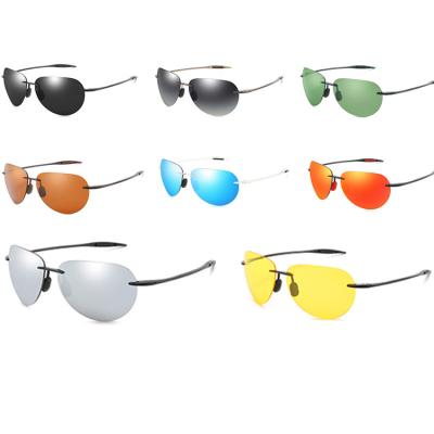 China New Comfort Sports Men Driver Amazon Hot Sell Rimless Driving Sunglasses for sale