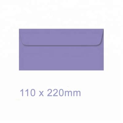 China Eco-Friend DL Purple 110x220mm Envelope With Water Based Adhesive Printing for sale