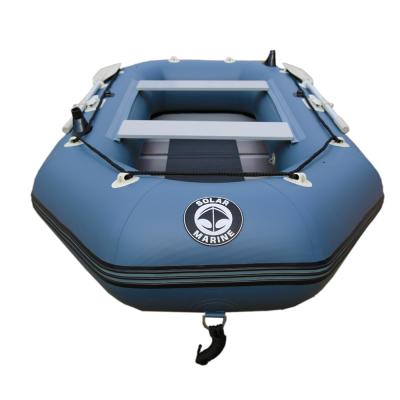 China Fishing Solar Marine 330 Cm 5 Person Wood Floor PVC Inflatable Kayaks for sale