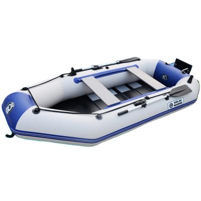 China Solarmarine Factory Price 5 Person Leisure Stable Inflatable Foldable Slat Inflatable Rowing Boat Wooden Fishing Kayak With Paddle Surfing Yacht for sale