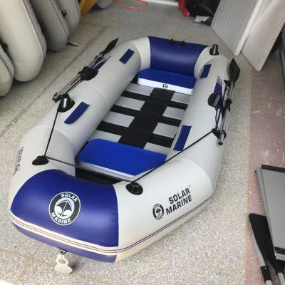 China PVC 3 Person 2.3M PVC Inflatable Boat Fishing Kayak Canoe Raft Dinghy With Wooden Floor Free Accessories for sale