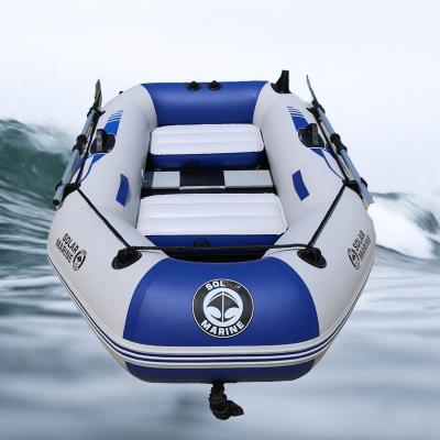 China Wooden Fishing Boat Floor Inflatable Kayak Rowing Boat PVC Solarmarine 200 CM2 Person with Accessories for sale