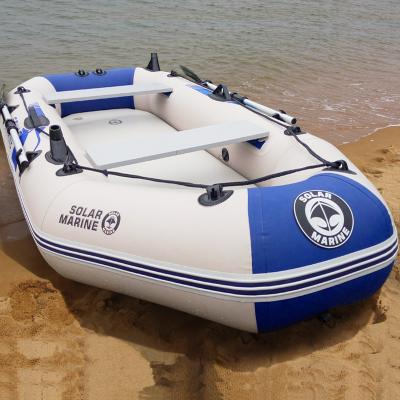 China PVC 3 Person PVC Solar Marine Inflatable Boat Set Thickened Air Rowing Kayak Mat Bottom with Accessories for sale