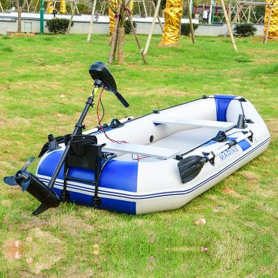 China Luxury Air Mat Bottom With Accessories PVC 2.3M Inflatable Boat 3 Person Rowing Boats Yacht Kayak Canoe for sale