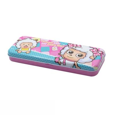 China Double Layer Pencil Case Custom Printed Rectangle Hinged Cute Pencil Case School Pencil Case For Kids for sale