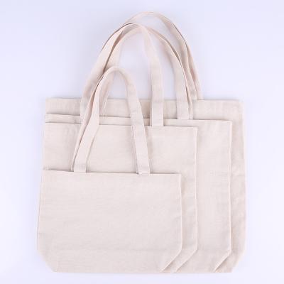 China Eco-Friendly Organic Reusable Pure White Canvas Eco Friendly Folding Eco Cotton Tote Shopping Bag for sale