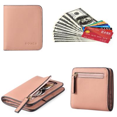 China RFID RFID Blocking 100% Saffiano Leather With Smooth Inner Leather Wallet Women for sale