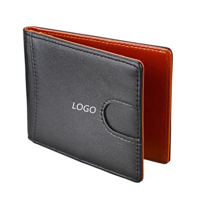 China Men's Wallets RFID RFID Slim Genuine Leather Clip Money Dollar RFID Blocking Bifold Credit Card Holder Wallet Men for sale