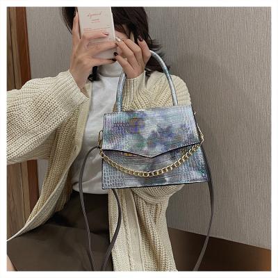 China Hot sale fashion tis colorful fashion tie dye PU rainbow link dye leather cross shoulder handbags - body bag for sale