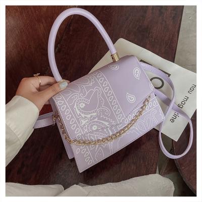 China Latest Cashew Flower Pattern Insti PU Cashew Flower Leather Handbag Ladies Cross - Body Shoulder Bags for sale