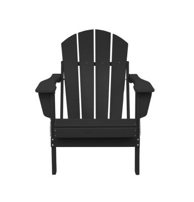 China Modern Outdoor Backyard Furniture HDPE Plastic Resin Kunststof Adirondack Chair, Black for sale