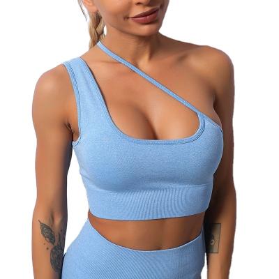 China New Camisole Beautiful Breathable Oblique Back One-Piece Sports Underwear Shockproof High Strength Yoga Clothes for sale