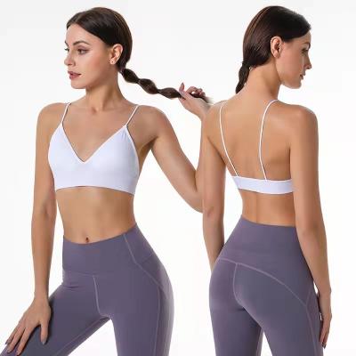 China Breathable Seamless Thin Waistband Triangle Cup Yoga Underwear Thin Elastic Casual Push Up Bra Women High for sale