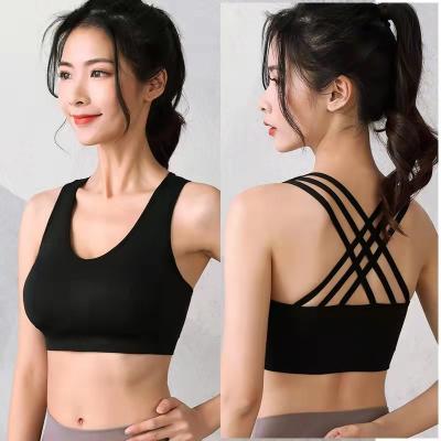 China Running Fitness New Beauty Yoga Back Cross Breathable Sports Bra No Steel Ring Shockproof Sports Bra for sale