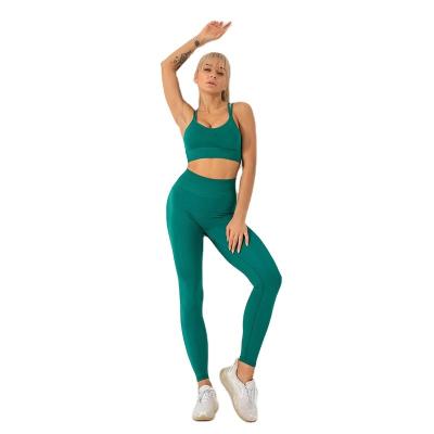 China Breathable yoga clothes 2022 new Quick-drying seamless vest pants sports bra yoga fitness Hip-lifting suit for sale