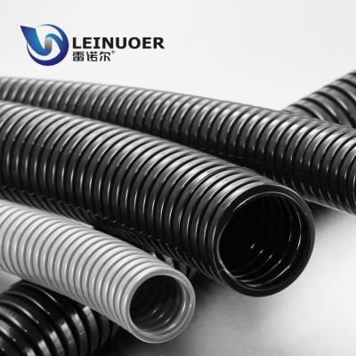 China Car 25' Polyamide Flexible Black Split Line Loom Wire Cover Tubing Conduit Hose Connectors for sale