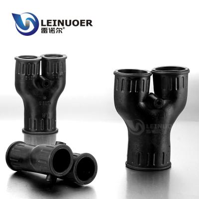 China LEINUOER IP65 Industrial Rubber Strip Three Way Electrical Y-Type Socket For Corrugated Conduit for sale