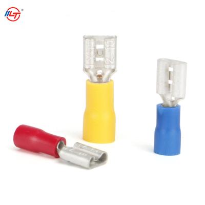 China Power FDD Series Brass Spade Insulated Crimp Terminal Female Connector for sale