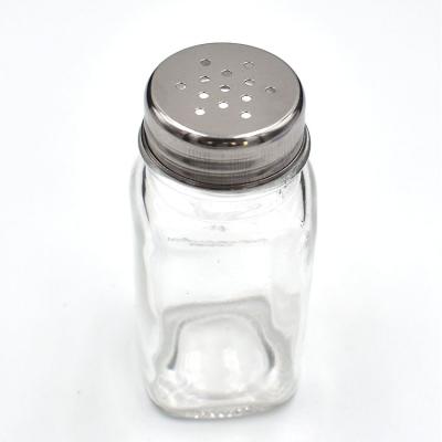 China Viable Empty Glass Jar 80ml Shaker Bottle For Storing Powders Seasoning Herbs Spices Salt Pepper for sale